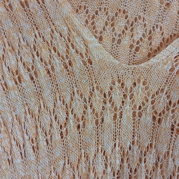Anthropologie Orange Crochet Top w/ Hoodie Size S - Picture 3 of 4